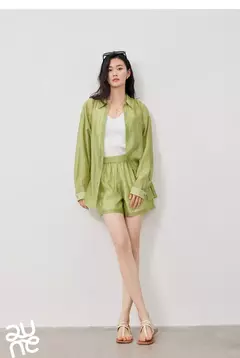 TOYOUTH-Camiseta de Lyocell verde mostaza francesa para mujer, Tops ligeros con protección solar, novedad de verano 2025 en internet