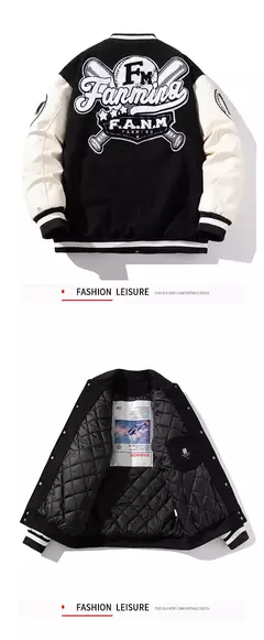 Chaqueta de béisbol con letras estampadas para hombre, abrigo de Hip Hop, ropa de calle bordada, escenario, DJ, Club, Bomber, 2023 - buy online
