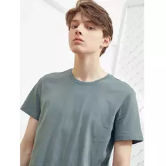 Metersbonwe Camiseta de manga corta para hombre, algodón puro perenne, camisetas monocromáticas informales, camisetas de gran oferta