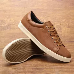 Imagen de Zapatos informales para hombre, zapatos de cuero cómodos a la moda de marca 2025
