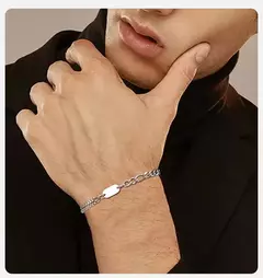 Pulseras con iniciales Vnox A-Z para hombres y mujeres, cadena Figaro que nunca se decolora, pulseras de cadena de eslabones de caja de doble capa, regalo con nombre para él - tienda en línea