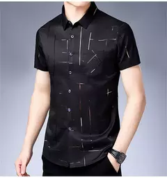 Camisa de manga corta informal de negocios para hombre, Top resistente a las arrugas sin hierro, fácil cuidado, ajuste cómodo para oficina y trabajo on internet