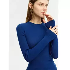Imagen de AMII suéter minimalista para mujer 2023 invierno nuevo Simple ajustado cuello alto elástico cálido sólido jerseys Mujer 12323075