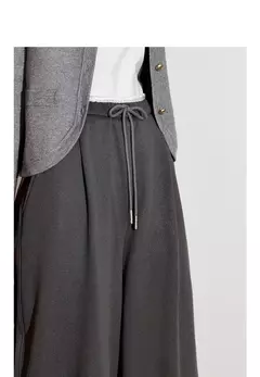 Imagen de TOYOUTH, pantalones informales para mujer, primavera 2025, nuevo estilo deportivo, pantalones largos rectos de pierna ancha con cordón brillante y cintura elástica