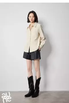 TOYUTH-Blusa Vintage de pana para mujer, camisa de manga larga con cuello vuelto, ropa de trabajo, Tops, Otoño, 2024 - Eleganzie
