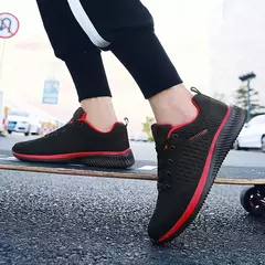 Image of Zapatos de punto para correr para hombre, zapatillas informales de moda, transpirables, deportivas, atléticas, para gimnasio, zapatillas ligeras para hombre, zapatos informales
