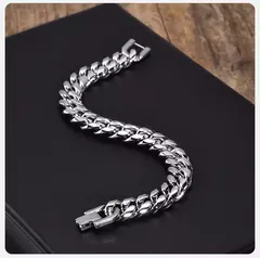Imagen de Vnox-pulsera de cadena cubana para hombre y mujer, brazalete de eslabones Curb de acero inoxidable sólido, joyería de 6/8/10/12mm