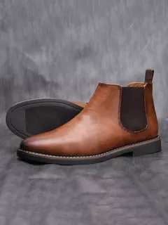 40 ~ 46 Botas Chelsea para hombre 2024 Botas cómodas de cuero de moda para hombre en internet