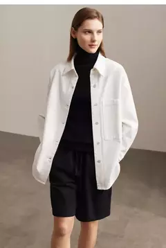 AMII-chaquetas vaqueras minimalistas para mujer, abrigos holgados de 2022 algodón, de estilo hong kong, a la moda, 100% en internet