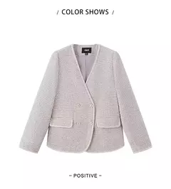 Semir-chaqueta con cuello en V para mujer, abrigo elegante con fragancia pequeña, moda para viajar, primavera 2023
