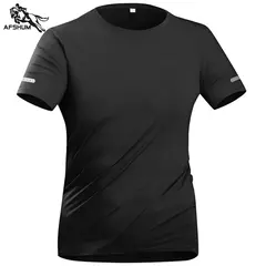 Camiseta para hombre M-5XL, novedad de verano, camiseta de manga corta de seda helada para hombre, camiseta de secado rápido con estampado juvenil, Top informal transpirable 2717