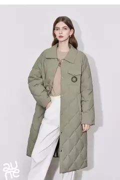 Imagen de TOYOUTH-abrigo de plumas para mujer, abrigo largo medio grueso con cuello de piel nueva y botones de un solo pecho, invierno 2024