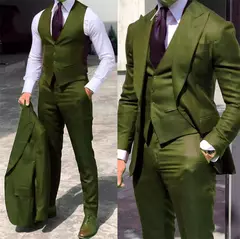 Trajes de esmoquin de boda elegantes, traje de novio ajustado de 3 piezas para hombres, traje de padrino de boda, negocio Formal barato para hombre (chaqueta + chaleco + pantalones) - Eleganzie