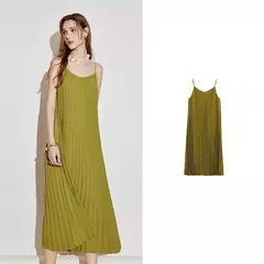TOYOUTH-vestido con tirantes para mujer, novedad de primavera 2021, vestido recto sin mangas con estampado plisado para vacaciones y sol - Eleganzie