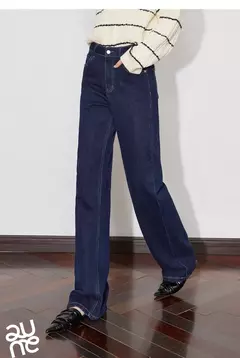 TOYOUTH, pantalones vaqueros de mezclilla de lana para mujer, Otoño Invierno 20224, nuevos pantalones largos cálidos gruesos de pierna ancha recta de cintura media - comprar en línea