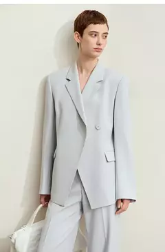 Amii minimalismo 2024 otoño nuevas Blazers mujeres con muescas calidad básica moda Chaqueta larga profesional ropa de mujer 12443051 - Eleganzie