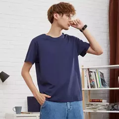 Metersbonwe Camiseta de manga corta para hombre, algodón puro perenne, camisetas monocromáticas informales, camisetas de gran oferta - buy online