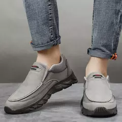 Zapatos informales de cuero para hombre, mocasines transpirables, zapatillas de deporte para hombre, calzado plano de cuero cómodo, zapatillas de deporte para hombre 2024 - tienda en línea
