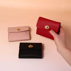 Nueva cartera ins bolso de cambio retro, bolso de tarjeta exquisito y pequeño, bolso de certificado de licencia de conducir de cuero suave - comprar en línea