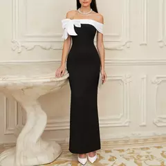 Imagen de Mia Muse-vestidos de mujer para todas las estaciones, coreanos, elegantes, con lazo, manga raglán, cuello barco, Maxi adorno de lechuga, vestidos dulces para citas