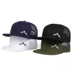 Sombreros de red de hip-hop con bordado de montaña Unisex, gorras de béisbol informales ajustables para exteriores, sombrero protector solar para primavera y verano