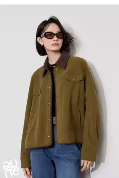 TOYOUTH-Chaqueta de pana para mujer, abrigo de invierno de manga larga con cuello tipo Polo, prendas de vestir gruesas de felpa con botones de Metal, 2024 - tienda en línea