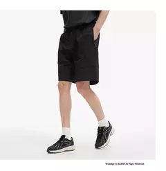 Imagen de Semir-pantalones cortos informales con paneles para hombre, novedad de verano, cintura elástica, corte holgado, estilo al aire libre, 2025