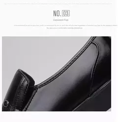 Zapatos de cuero para hombre, zapatos formales de negocios para personas mayores, punta redonda negra, informales, sencillos, cómodos, de talla grande - tienda en línea
