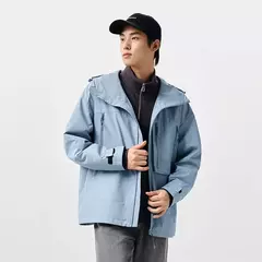 Semir-Chaqueta de viento para hombre, abrigo holgado y cómodo con capucha, a prueba de tres capas, textura de moda, Primavera, 2024 - buy online