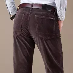 Pantalones informales de pana para hombre, moda de negocios, elásticos, de ajuste Regular, color negro, caqui, café, azul marino, otoño e invierno