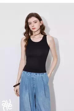 TOYOUTH mujeres camisetas sin mangas 2025 primavera nuevo Color contrastante cintura delgada chaleco sin mangas en internet