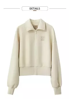 Amii-abrigo corto informal con cremallera para mujer, sudadera holgada de cuello alto, chaqueta deportiva de calle, Otoño, 2024, 12443222