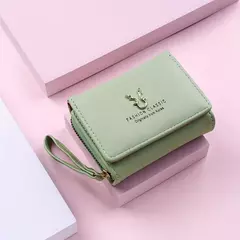 Cartera triple de moda clásica para mujer, almacenamiento de tarjetas y monedas, informal, para estudiantes, pequeña y grande capacidad - comprar en línea