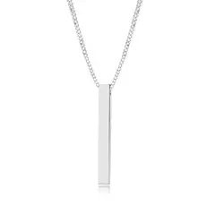 Vnox Collares de barra vertical 3D para hombres, colgante geométrico de acero inoxidable en capas, cadena cubana de cuerda de trigo en capas, collar para niño