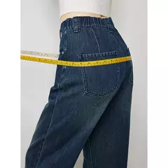 TOYOUTH-pantalones vaqueros para mujer, Vaqueros elásticos de cintura alta hasta el tobillo, bombachos, Otoño, 2024