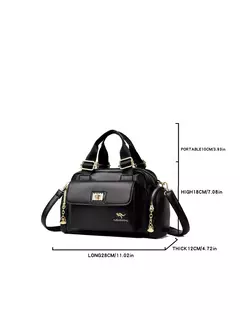 Imagen de Bandolera de cuero de PU de alta calidad para mujer, bolso cruzado de mano, bandolera para mujer, bolso multibolsillo para desplazamientos diarios