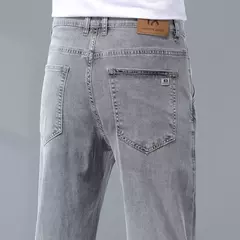 2025 verano fino hombres Lyesel suave caída moda pantalones vaqueros sueltos rectos negocios Casual pantalones de seda hielo ropa de marca - Eleganzie