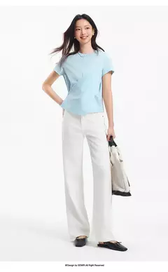 Semir-Camiseta de manga corta para mujer, diseño recortado, dobladillo dividido, Top de algodón de verano, ajuste relajado para estilo informal y elegante, 2025 - tienda en línea
