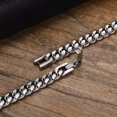 Vnox-pulsera de cadena cubana para hombre y mujer, brazalete de eslabones Curb de acero inoxidable sólido, joyería de 6/8/10/12mm