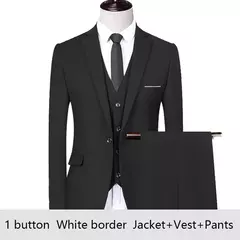 Traje de hombre para boda, 3 piezas, 2 conjuntos, Blazers, chaquetas elegantes, chaleco, pantalones, abrigos de negocios de lujo, Formal coreano de alta calidad 2024 - Eleganzie