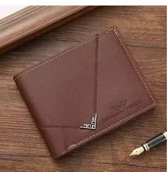 Cartera delgada con Clip para dinero para hombre, tarjetero para tarjetas de crédito, tarjetero informal de cuero para hombre, monederos cortos con múltiples tarjeteros, billetera plegable para hombre de negocios
