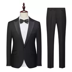 Traje de hombre de alta calidad, conjunto de 3 piezas, Blazers elegantes para boda, chaqueta de lujo con cuello de lazo, pantalones, chaleco, abrigo clásico Formal, disfraz 2024 on internet