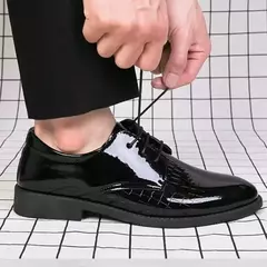 Zapatos de cuero para hombre, calzado Formal de negocios, a la moda, estilo coreano, informal, juvenil, versátil - comprar en línea