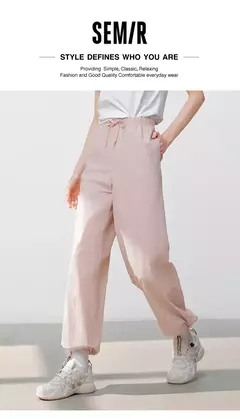 Semir pantalones casuales para mujer que absorben la humedad ajuste relajado pierna ancha 2025 nuevo verano sensación fresca protección solar pantalones largos