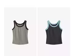 TOYOUTH mujeres camisetas sin mangas 2025 primavera nuevo Color contrastante cintura delgada chaleco sin mangas