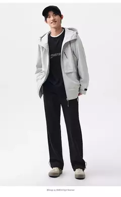 Semir-Chaqueta de viento para hombre, abrigo holgado y cómodo con capucha, a prueba de tres capas, textura de moda, Primavera, 2024