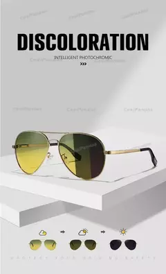 Gafas de sol fotocromáticas polarizadas para hombre, gafas de visión nocturna diurna de aviación para conducir, gafas Anti-UV, gafas de sol masculinas en internet