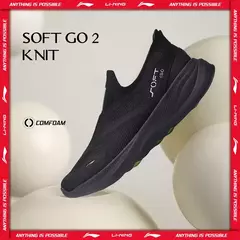 Li-ning hombres SOFT GO 2 KNIT Slip-on zapatos casuales para caminar cojín cómodo forro estable malla correr deportes diarios zapatillas AGLV017