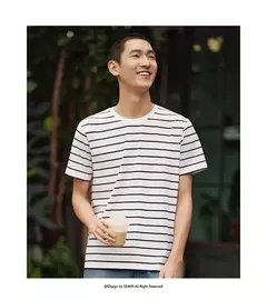 Semir-Camiseta de manga corta para hombre, Top clásico a rayas, camiseta ajustada, novedad de verano 2024 on internet