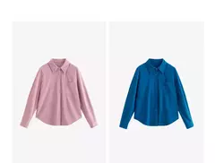 TOYUTH-Blusa Vintage de pana para mujer, camisa de manga larga con cuello vuelto, ropa de trabajo, Tops, Otoño, 2024 - comprar en línea